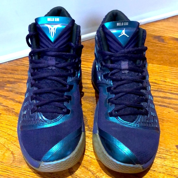 Air Jordan Melo M13 'Purple Dynasty Metallic Silver Size 5Y UNISEX!!